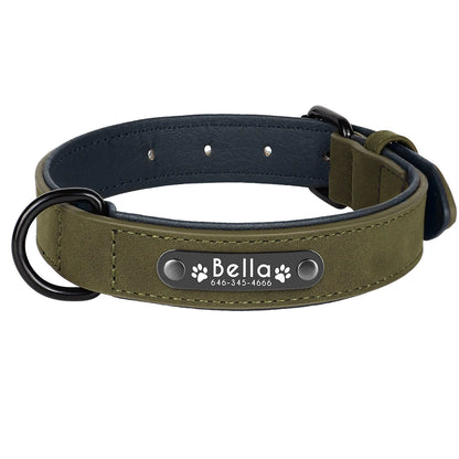 Custom Engraved Leather Dog Collar